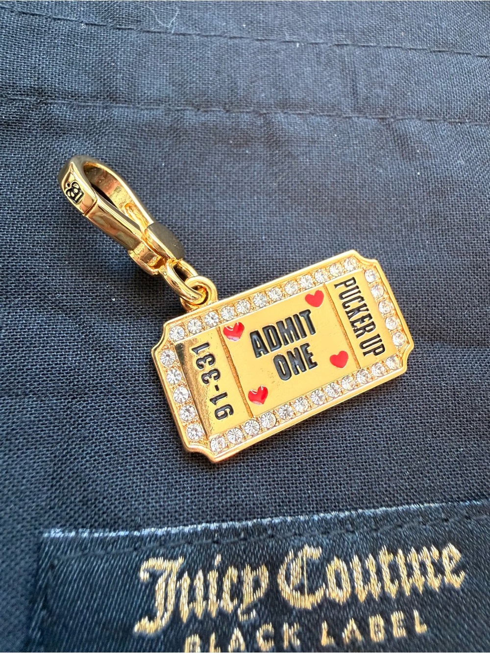 NWOT Juicy Couture Kissing Booth Ticket Charm
